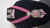 Picture of Pastel Pink onyx beads mala with polki pendant and earrings 