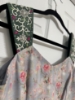 Picture of Cotton grey floral print frock with maggam work hands