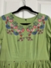 Picture of Mul cotton light green dress with embroidery 