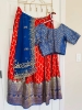 Picture of Red and blue soft benaras lehenga