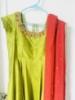 Picture of Pure raw silk with maggam work dress with work dupatta