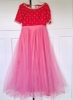 Picture of Pure raw silk maggam work body with multi layered net frock