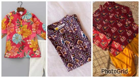 Picture of 3 Kurta Sets for Baby Boy 6M-1y