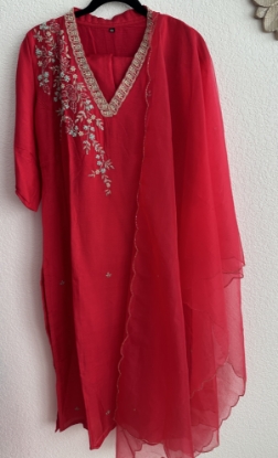 Picture of Brand new silk reddish pink 3 piece suit