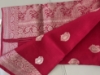 Picture of Dark Pink Banaras saree with silver zari