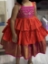 Picture of Orange and pink pattu frock 4y
