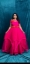 Picture of Designer Hot pink organza  indo western Layered long gown 