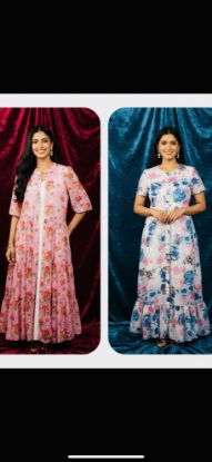 Picture of Customised Combo Pure Georgette Over Coat Dresses 