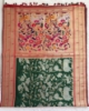 Picture of Paithani half pattu saree in contrast muniya border