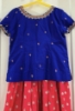 Picture of Rose pink raw silk lehanga with venkatagiri border 6-7y