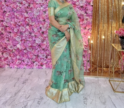 Picture of Floral organza saree