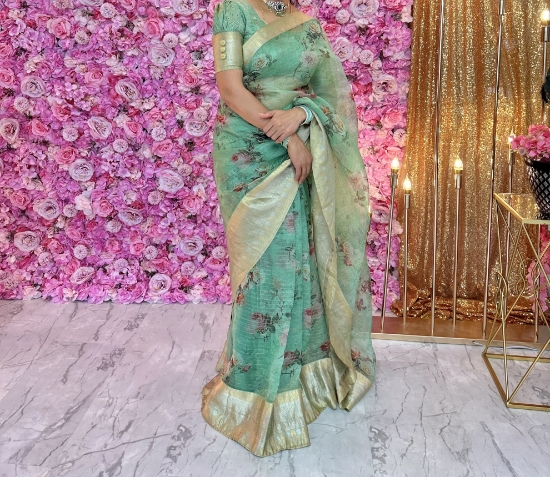 Picture of Floral organza saree