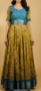 Picture of Pure silk floral digital print long frock with kanchi border