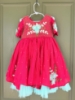 Picture of Red and Sky blue designer frock 0-2 years