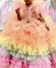 Picture of Rainbow Pastel colors long frock 1-2y