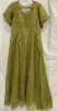 Picture of Mehendhi Green Traditional Style Long Dress with ruffled sleeves 