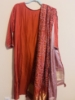 Picture of Pure Uppada Pattu 3 Pc straight suit set with banarasi dupatta 