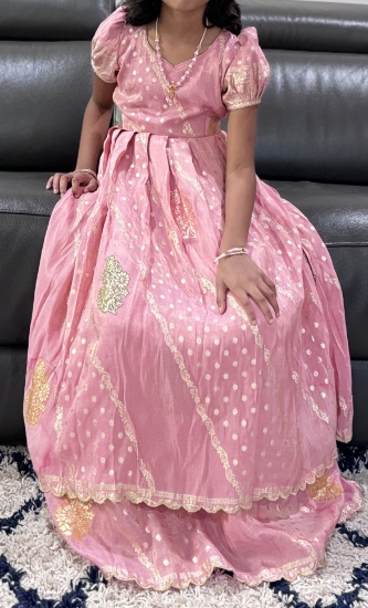 Picture of Peach layered long dress 6-7y