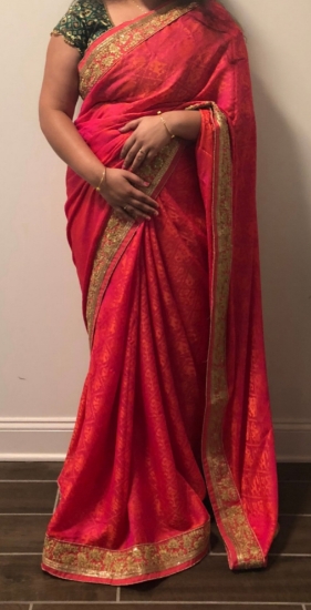 Picture of Pinkish peach patola saree