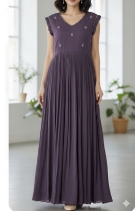 Picture of Designer the saache Purple Long Dress 