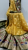 Picture of New Banarasi yellow and mehendhi green border saree