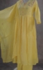Picture of Sunshine Yellow Pure Mul Cotton Anarkali Kurti Palazzo Dupatta 