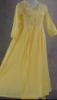 Picture of Sunshine Yellow Pure Mul Cotton Anarkali Kurti Palazzo Dupatta 