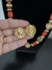 Picture of Coral gold replica mala with studs 
