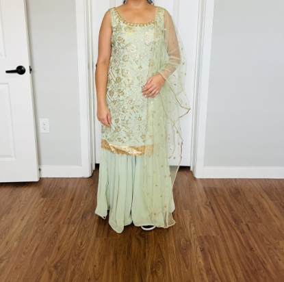 Picture of Light green sharara set