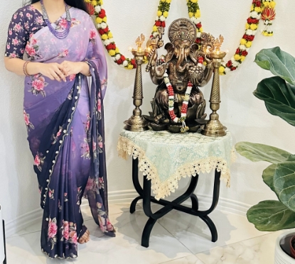 Picture of Floral Chiffon Saree