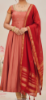 Picture of Pure Narayanapet Pattu Anarkali with maggam work and zari dupatta 