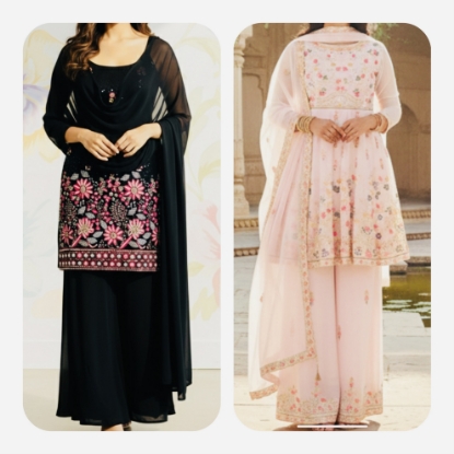 Picture of Combo : Party Wear : Pure Georgette Sharara Sets