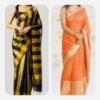Picture of Combo : Black chanderi & Orange Kanchi pattu sarees 