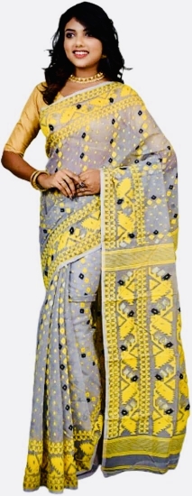 Picture of Never worn Pure Dhakai Jamdani saree with blouse