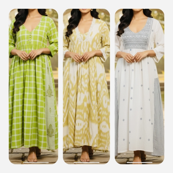 Picture of Combo : NEW 3 Pure Cotton Dresses 