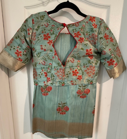 Picture of Never worn Banarasi Raw Silk Saree with Designer Blouse