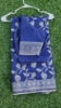 Picture of New royal blue banarasi soft silk saree