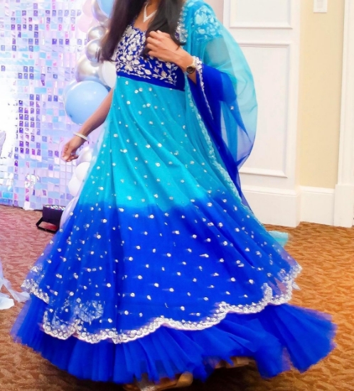 Picture of Designer maggam work long frock