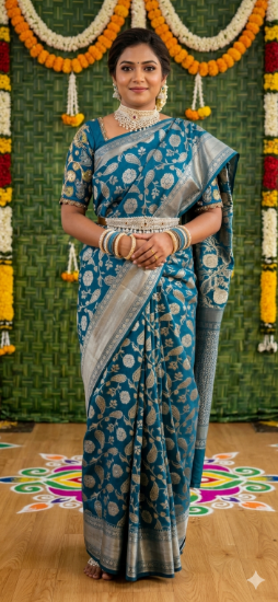 Picture of  Raw Mango Iktara banarasi saree 
