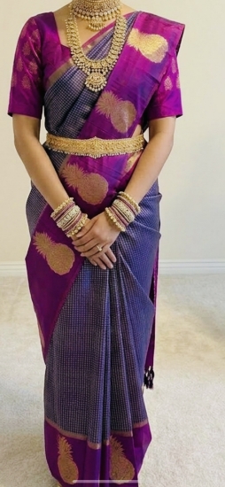 Picture of Handloom Kanchi  Pattu saree with 2 blouses 