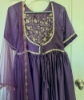 Picture of Inddus Purple and Golden Yoke Kurta Set