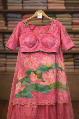 Picture of Pure mangalgiri applique work saree