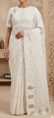 Picture of Classy All over Chikankari on Soft Pure Organza 