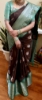 Picture of Brown and sea green color vintage saree