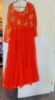 Picture of Orange and pink sequin party wear long frock