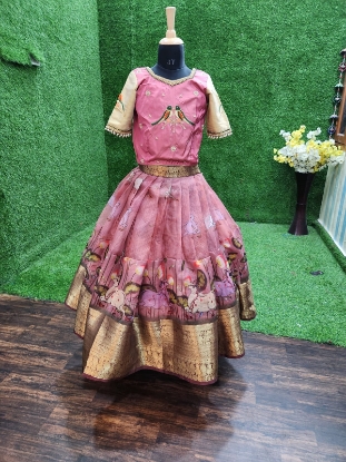 Picture of Kota pichwai lehenga with maggam blouse 6-8y
