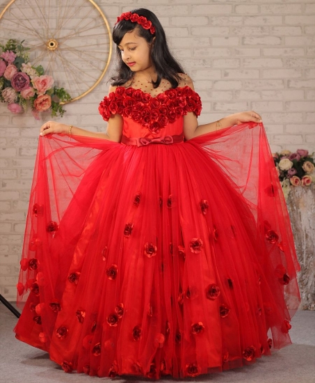 Picture of Li & Li party wear roses gown 6-7Y
