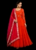 Picture of Orange and pink sequin party wear long frock
