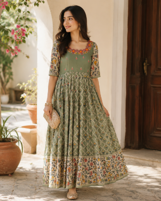 Picture of Paithani Long frock 