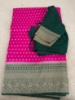 Picture of Beautiful Pink and green combo georgette banaras saree 